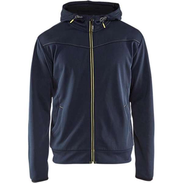 Blåkläder 3363-2526 Hoodie met rits Donkerblauw/Geel maat L Blåkläder 3363-2526 Hoodie met rits Donkerblauw/Geel maat L