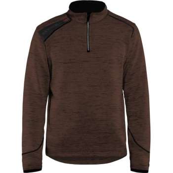 Blaklader Blåkläder 4943 Gebreid Sweatshirt 1/2 rits Bruin/Zwart XL