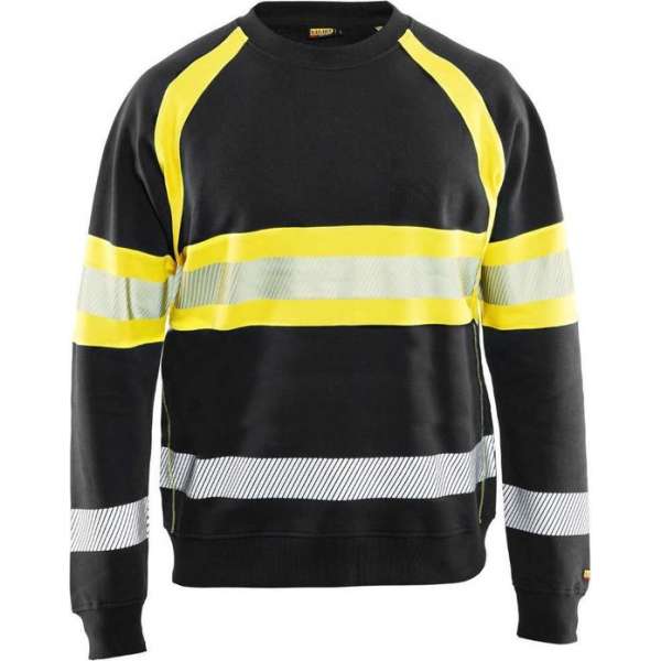 Blaklader Sweater High Vis - Zwart/High Vis Geel - 3XL Blaklader Sweater High Vis - Zwart/High Vis Geel - 3XL