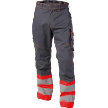Dassy Phoenix Hoge zichtbaarheidsbroek 200810 - binnenbeenlengte Standaard (81-86 cm) - Cementgrijs/Fluorood - 66