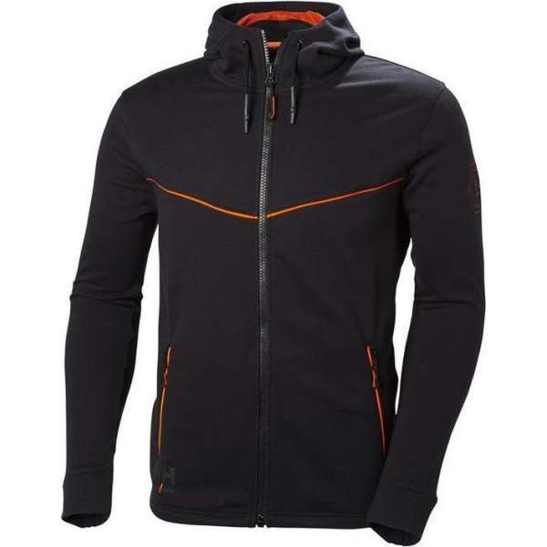 Helly Hansen Chelsea Evolution Hood - Zwart | Oranje - XL Helly Hansen Chelsea Evolution Hood - Zwart | Oranje - XL
