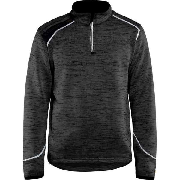 Blaklader Gebreid Sweatshirt 1/2 rits - Antraciet/wit - S Blaklader Gebreid Sweatshirt 1/2 rits - Antraciet/wit - S