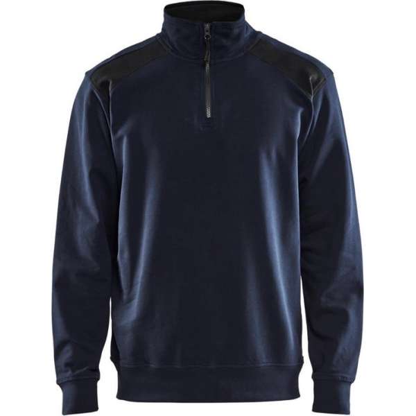 Blåkläder 3353-1158 Sweatshirt Bi-Colour met halve rits Donker marineblauw/Zwart maat XXXL Blåkläder 3353-1158 Sweatshirt Bi-Colour met halve rits Donker marineblauw/Zwart maat XXXL