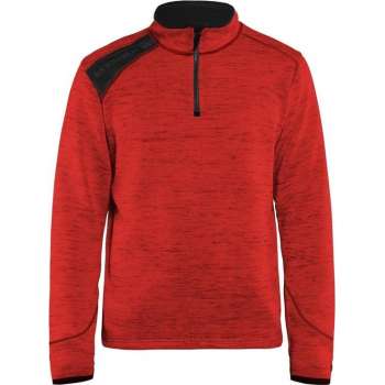 Blaklader Blåkläder 4943 Gebreid Sweatshirt 1/2 rits Rood/Zwart XS