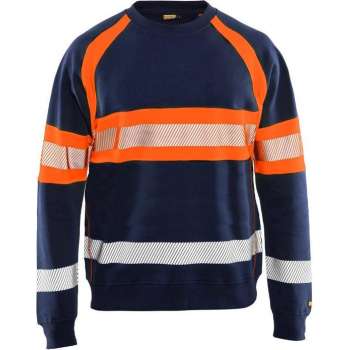 Blaklader Sweater High Vis - Marineblauw/Oranje - S