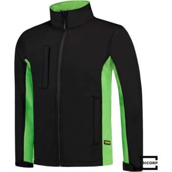 Tricorp soft shell jack bi-color - Workwear - 402002 - zwart / lime - maat S