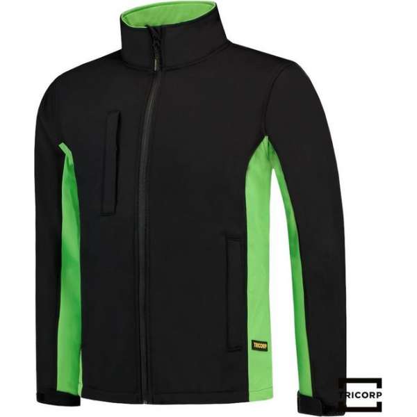 Tricorp soft shell jack bi-color - Workwear - 402002 - zwart / lime - maat S Tricorp soft shell jack bi-color - Workwear - 402002 - zwart / lime - maat S