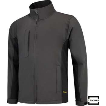 Tricorp soft shell jack bi-color - Workwear - 402002 - donkergrijs / zwart - maat XXL