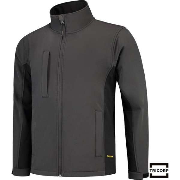 Tricorp soft shell jack bi-color - Workwear - 402002 - donkergrijs / zwart - maat XXL