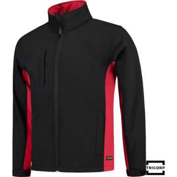 Tricorp Soft Shell Jack Bi-Color - Workwear - 402002 - Zwart-Rood - maat 3XL