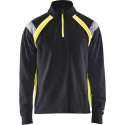 Blaklader Sweatshirt halve rits Visible - Zwart/High Vis Geel - XS