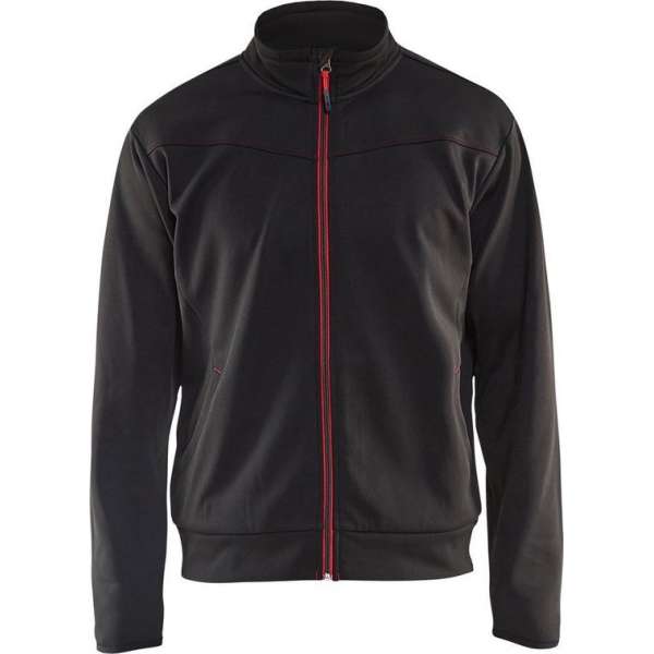Blåkläder 3362-2526 Service Sweatshirt met rits Zwart/Rood maat XL Blåkläder 3362-2526 Service Sweatshirt met rits Zwart/Rood maat XL