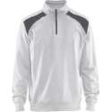 Blåkläder 3353-1158 Sweatshirt Bi-Colour met halve rits Wit/Grijs maat S