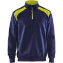 Blåkläder 3353-1158 Sweatshirt Bi-Colour met halve rits Marineblauw/Geel maat M