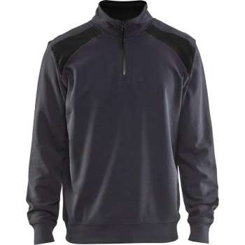 Blåkläder 3353-1158 Sweater halve rits Medium Grijs/Zwart maat XXL