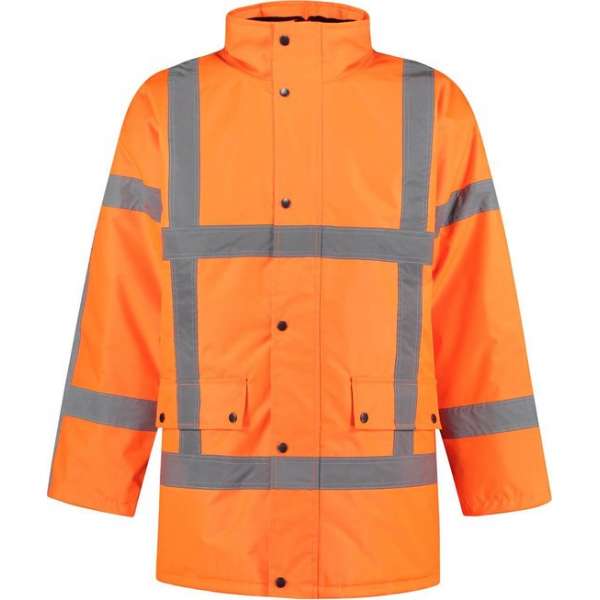 EM Traffic Parka High Visibility RWS Fluor Oranje - maat 5XL EM Traffic Parka High Visibility RWS Fluor Oranje - maat 5XL