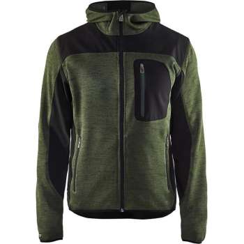 Blaklader Gebreid vest met softshell - Army Groen/Zwart - XL