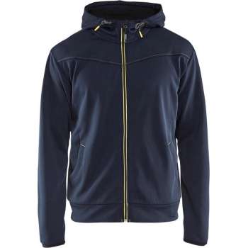Blåkläder 3363-2526 Hoodie met rits Donkerblauw/Geel maat XL