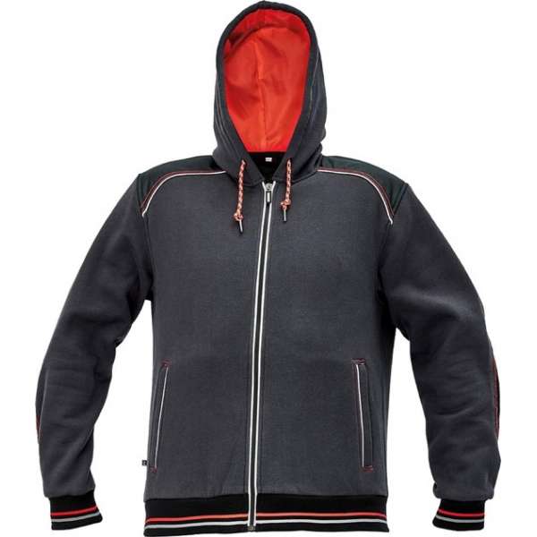 Knoxfield Hooded vest antraciet/rood, maat M Knoxfield Hooded vest antraciet/rood, maat M