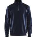 Blåkläder 3353-1158 Sweatshirt Bi-Colour met halve rits Donker marineblauw/Zwart maat XXL