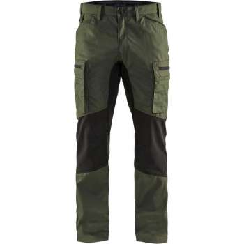 Blaklader Service werkbroek met stretch - Army Groen/Zwart - D92