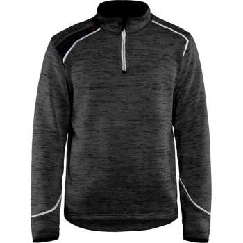 Blaklader Gebreid Sweatshirt 1/2 rits - Antraciet/wit - XL
