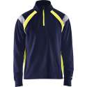 Blaklader Sweatshirt halve rits Visible - Marine/High Vis Geel - 4XL
