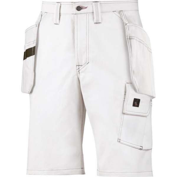 Snickers 3075 Schilders Shorts met holsterzakken Wit maat 54 Snickers 3075 Schilders Shorts met holsterzakken Wit maat 54