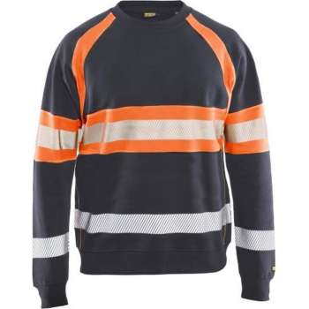Blaklader Sweater High Vis - Medium Grijs/ High Vis Oranje - 2XL