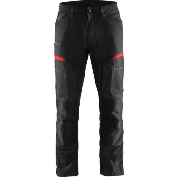 Blaklader Service werkbroek met stretch 1456-1845 - Mannen - Zwart/Rood - 50 Blaklader Service werkbroek met stretch 1456-1845 - Mannen - Zwart/Rood - 50