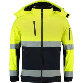 Tricorp Soft Shell Jack EN471 bi-color - Workwear - 403007 - fluor geel / navy - Maat XXL