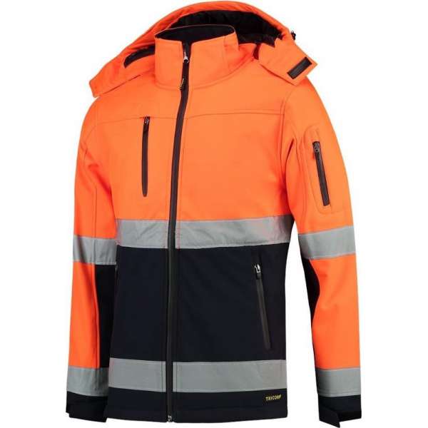 Tricorp Soft Shell Jack EN471 bi-color - Workwear - 403007 - fluor oranje / navy - Maat L