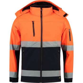 Tricorp Soft Shell Jack EN471 bi-color - Workwear - 403007 - fluor oranje / navy - Maat M