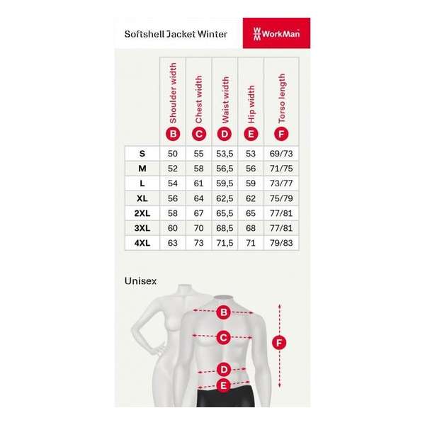 Workman Winter Softshell Jack 2514 - Maat XL Workman Winter Softshell Jack 2514 - Maat XL