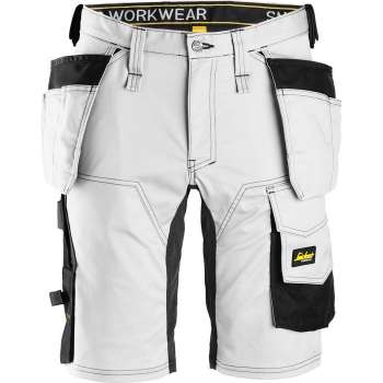 Snickers Korte Broek AllroundWork Stretch Holsterzakken 6141 - Mannen - Wit/Zwart - 44