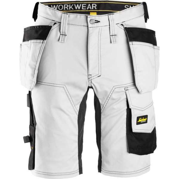 Snickers Korte Broek AllroundWork Stretch Holsterzakken 6141 - Mannen - Wit/Zwart - 44 Snickers Korte Broek AllroundWork Stretch Holsterzakken 6141 - Mannen - Wit/Zwart - 44