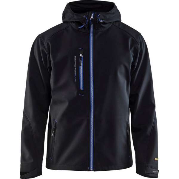 Blåkläder 4949-2517 Softshell Jack Zwart/Korenlblauw maat XL Blåkläder 4949-2517 Softshell Jack Zwart/Korenlblauw maat XL