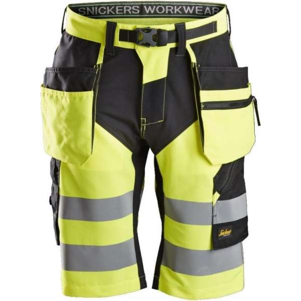 Snickers FlexiWork HV Korte Broek+ Holsterzakken 6933 - Mannen - Geel/Zwart - 56 Snickers FlexiWork HV Korte Broek+ Holsterzakken 6933 - Mannen - Geel/Zwart - 56