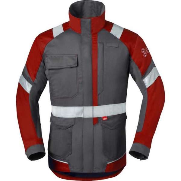 Havep 50285 Korte jas/Vest Charcoal Grijs/Rood maat 46 Havep 50285 Korte jas/Vest Charcoal Grijs/Rood maat 46