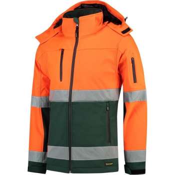 Tricorp Soft Shell Jack EN471 bi-color - Workwear - 403007 - fluor oranje / groen - Maat XXL