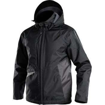 Dassy Profesional Workwear Wind- En Waterdichte Jas - Hyper Zwart/antracietgrijs - Mt L