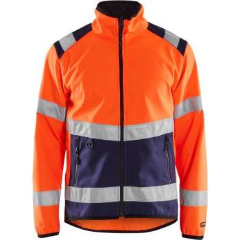 Blåkläder 4877-2516 Softshell jack High Vis Oranje/Marineblauw maat L