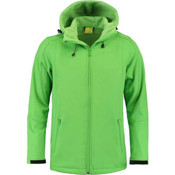 L&S Jas Capuchon Softshell Heren - Mannen - Lime - XXL L&S Jas Capuchon Softshell Heren - Mannen - Lime - XXL