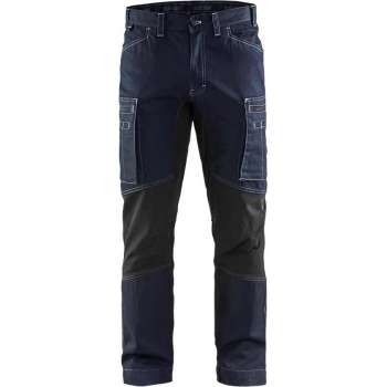 Blaklader Service werkbroek denim stretch - Marineblauw/Zwart - C58