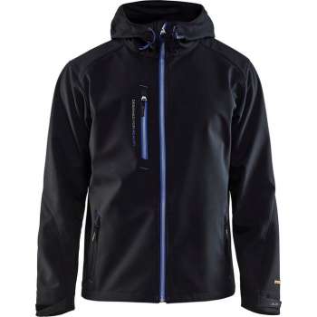 Blåkläder 4949-2517 Softshell Jack Zwart/Korenlblauw maat 4XL