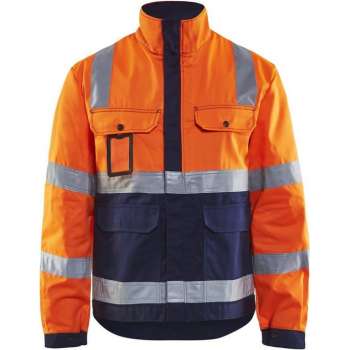 Blåkläder 4023-1804 Jack Ongevoerd High Vis Oranje/Marineblauw maat M