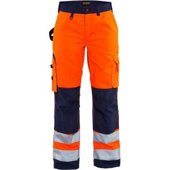Blåkläder 7155-1811 Dames werkbroek High Vis zonder spijkerzakken Oranje/Marineblauw maat D23