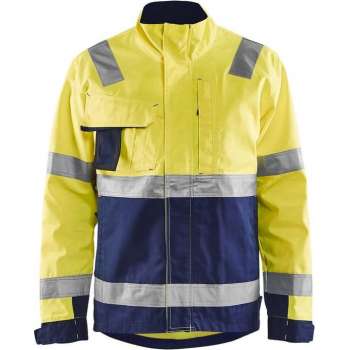 Blåkläder 4064-1811 Jack Ongevoerd High Vis klasse 3 Geel/Marineblauw maat S