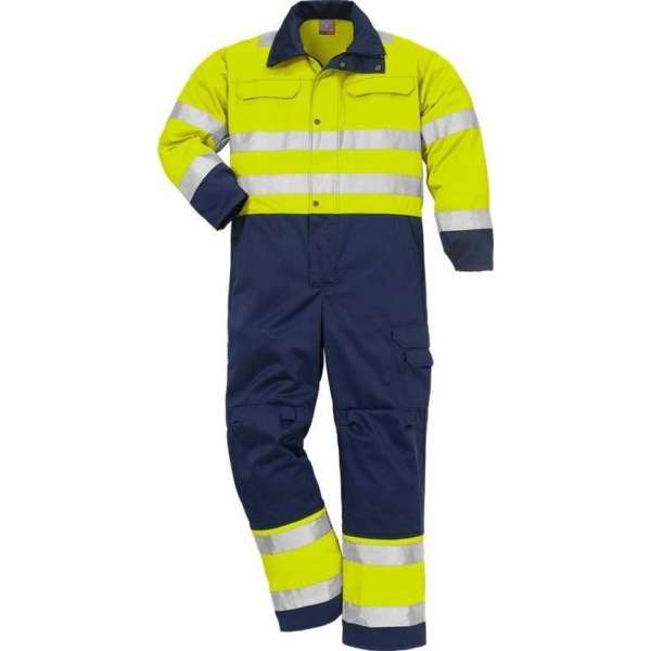 Fristads overall 100004 fluorgeel/donkerblauw Fristads overall 100004 fluorgeel/donkerblauw