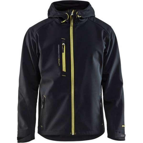 Blåkläder 4949 Softshell Jack – Zwart/High Vis Geel - XL Blåkläder 4949 Softshell Jack – Zwart/High Vis Geel - XL